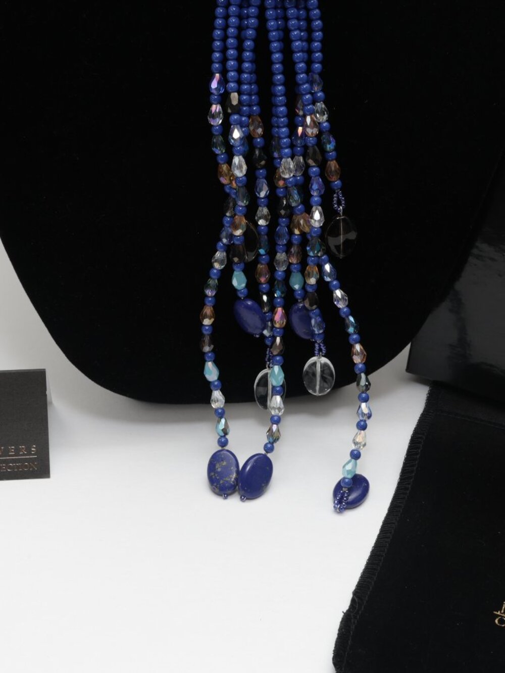 Joan Rivers Starlet Faux Lapis Blue Flower Necklace Classic Collection New w Box - Picture 4 of 5